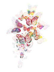 Abstract multicolored butterfly. Mixed media. Vector illustration