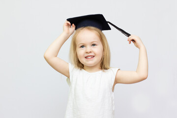 Happy smily girl in school uniform