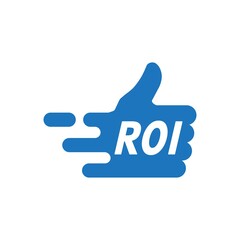Fast return on investment. ROI financial income and profit strategy.  Vector icon isolated on white background.