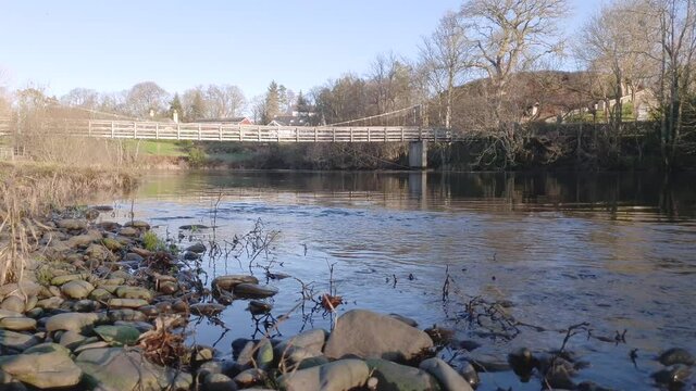 A slow flowing Water of Ken on a winters day, a Scottish River near Dalry