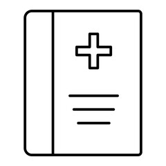 Vector Medical Book Outline Icon Design