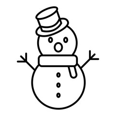 Vector Snowman Outline Icon Design
