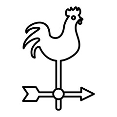 Vector Weathercock Outline Icon Design