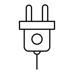 Vector Plug Outline Icon Design