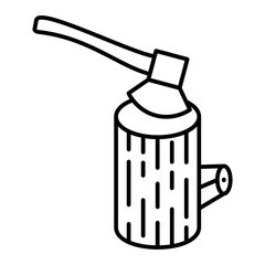 Vector Wood Cutting Outline Icon Design