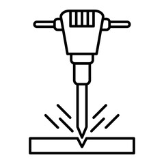 Vector Drilling Outline Icon Design