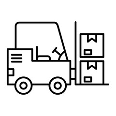 Vector Fork Lift Outline Icon Design