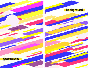 Abstract colorful lines pattern background. Yellow, blue and purple color striped vector design. Minimalist geometric lined pattern illustration