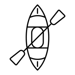 Vector Kayak Outline Icon Design