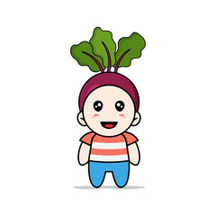 Cute boy character wearing onion costume