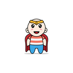 Cute boy character wearing superhero costume.