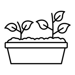 Vector Eco Sprout Outline Icon Design