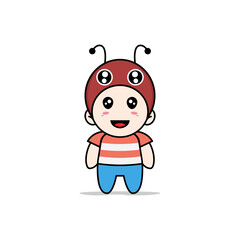 Obraz na płótnie Canvas Cute boy character wearing dragonfly costume.