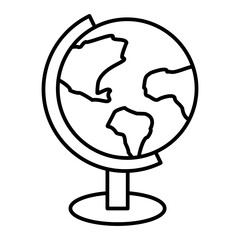 Vector Globe Outline Icon Design