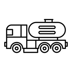 Vector Tanker Truck Outline Icon Design