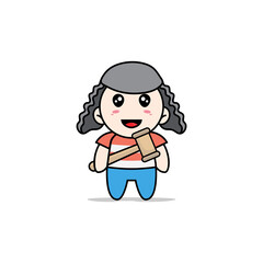 Cute boy character design wearing judge costume.