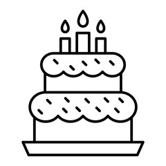 Vector Cake Outline Icon Design