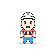 Cute boy character wearing sailor costume.