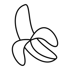 Vector Banana Outline Icon Design