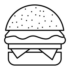 Vector Hamburger Outline Icon Design