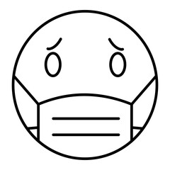 Vector Face mask Outline Icon Design
