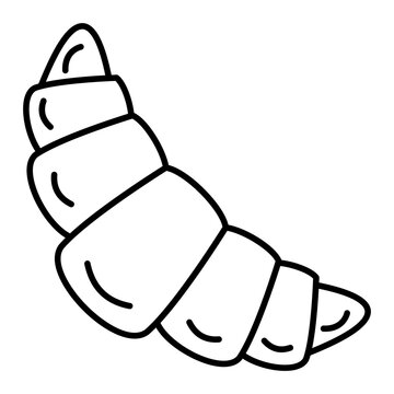 Vector Croissant Outline Icon Design