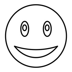 Vector Smiling Outline Icon Design