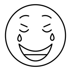 Vector Laugh Outline Icon Design