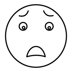 Vector Bored Outline Icon Design