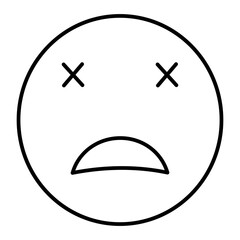 Vector Dead Outline Icon Design