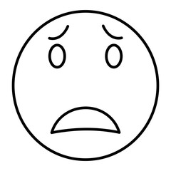 Vector Afraid Outline Icon Design