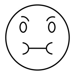 Vector Mouth Full Outline Icon Design