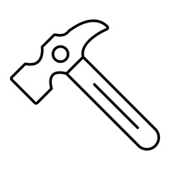 Vector Hammer Outline Icon Design