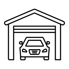 Vector Garage Outline Icon Design