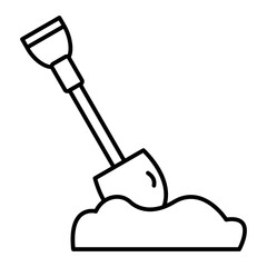Vector Shovel Outline Icon Design