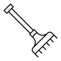 Vector Rake Outline Icon Design