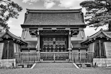 JP Kyoto Imperial Gate BW