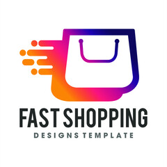 Shopping bag logo templates made for online shopping, Discount Sale Creative logo templates made for online shopping
