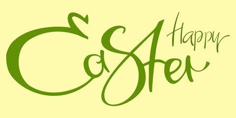 Happy Easter lettering. Beautiful hand drawn calligraphy.