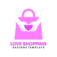 Shopping bag logo templates made for online shopping, Discount Sale Creative logo templates made for online shopping
