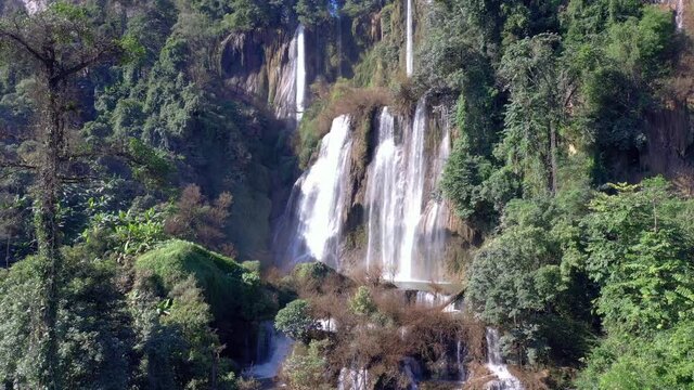 Tee lor su waterfall in Thailand at the tropical forest , Umphang District, Tak Province, Thailand