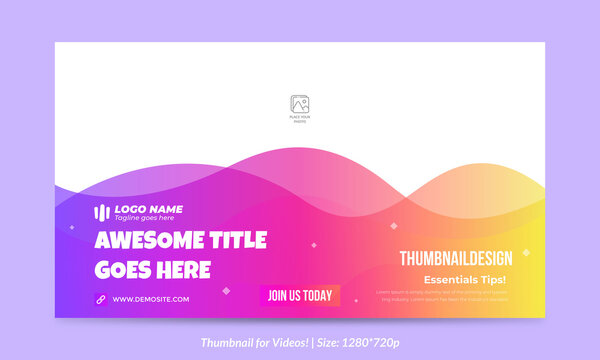 Editable Gradient Thumbnail Design for social media and all videos Channel Text Effect Editable gradient Vector, Customizable Thumbnail banner art video thumbnails fully editable texts thumbnails