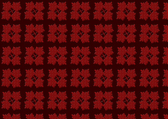Seamless pattern with red floral design