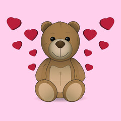 teddy bear love hearts