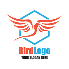 bird logo with text space for your slogan tagline, vector illustration