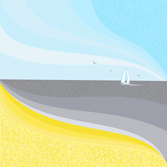 Sea landscape .Background image. Vector. 