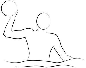 Water polo player icon of a set. Vector illustration.