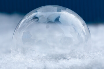 Frozen Soap Bubble on a cold winter morining
