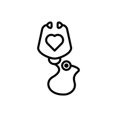 Stethoscope Icon Logo Vector Design Template Illustration