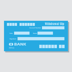 withdrawal bank payment paper slip with text space to add your identity and amounts. vector illustration
